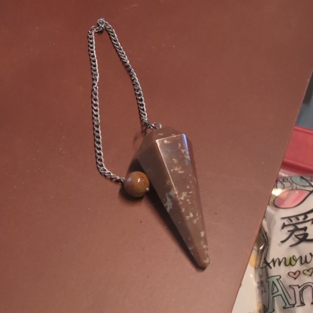 Brown Pendulum Necklace with Chain